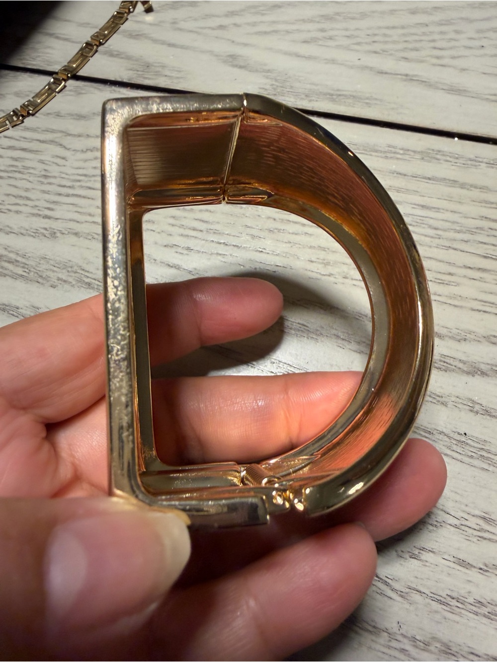 Gold Tone D-Shaped Belt Buckle